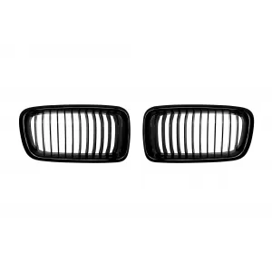 Single rib kidney grilles in black lacquer suitable for BMW 7 Series E38 1994-2001