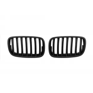Black matte kidney grilles suitable for BMW X5 E70 2007-2013, X6 E71 2008-2011