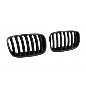 Black matte kidney grilles suitable for BMW X5 E70 2007-2013, X6 E71 2008-2011