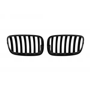 Black matte kidney grilles suitable for BMW X5 E70 2007-2013, X6 E71 2008-2011