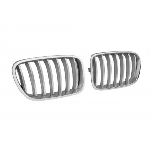 Chrome/Gray Kidney Grilles suitable for BMW X3 Series F25 2010-2014