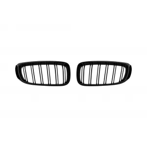 Double slat kidney grilles in black lacquer suitable for BMW 3 Series GT F34 2013-2016