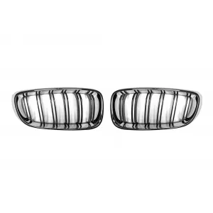 Double slat kidneys chrome/black suitable for BMW 3 Series GT F34 2013-2016