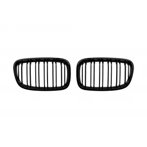 image-72-Double slat kidney grilles in black lacquer type M1 suitable for BMW 1 Series F20 with 5 doors, F21 with 3 doors 2011-2015