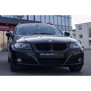 Black M3 style kidney grilles with double slats suitable for BMW 3 Series E90 sedan, E91 touring 2008-2012-image-6143315