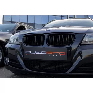 Black M3 style kidney grilles with double slats suitable for BMW 3 Series E90 sedan, E91 touring 2008-2012-image-6143316
