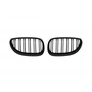 image-75-Black matte M5 type kidney grilles suitable for BMW 5 Series E60 sedan, E61 touring 2004-2010