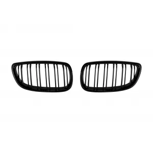 Black M3 style kidney grilles suitable for BMW 3 Series E92 coupe, E93 convertible 2006-2009