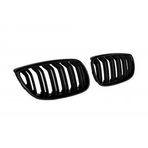 Black M3 style kidney grilles suitable for BMW 3 Series E92 coupe, E93 convertible 2006-2009
