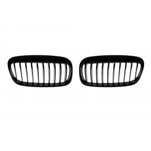 Black kidney grilles suitable for BMW Series 2 F45, F46 after 2014 with single slats