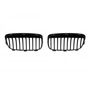 Black kidney grilles suitable for BMW Series 2 F45, F46 after 2014 with single slats