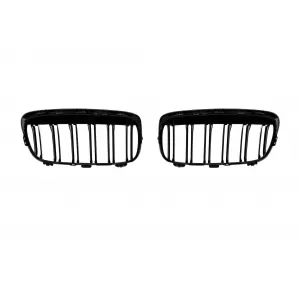 Double slat kidney grilles in black lacquer suitable for BMW Series 2 F45, F46 2014-2017