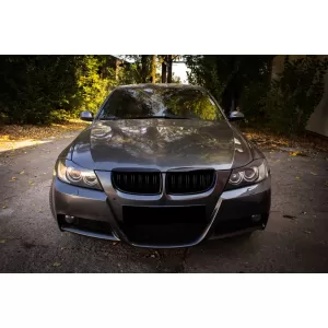 Double slat kidneys in black lacquer suitable for BMW 3 Series E90 sedan, E91 touring 2005-2008
