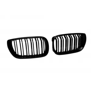 Double slat kidneys in black lacquer suitable for BMW 3 Series E46 sedan, E46 touring 2001-2005