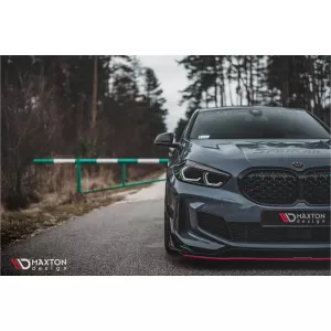 Maxton Design első lökhárító toldat M Technik, M135i lökháróhoz BMW 1-es F40 2019-től, fekete lakk-image-6143370