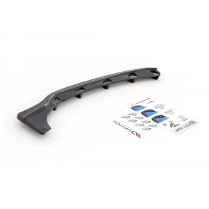 Maxton Design diffózor toldat függőleges lamellákkal, BMW 3-as E46 Coupe 1999-2003 M Technik hátsó lökhárítóhóz, fekete lakk-image-6143425