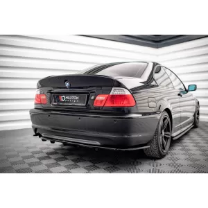Maxton Design diffózor toldat függőleges lamellákkal, BMW 3-as E46 Coupe 1999-2003 M Technik hátsó lökhárítóhóz, fekete lakk-image-6143426