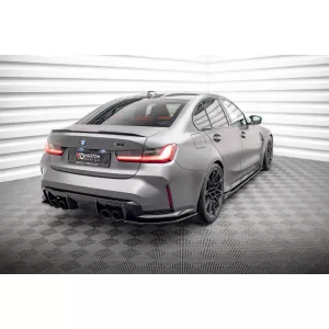 Maxton Design version 2 side extensions suitable for rear bumper of BMW M3 G80 after 2021, black lacquer