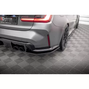 Maxton Design version 2 side extensions suitable for rear bumper of BMW M3 G80 after 2021, black lacquer