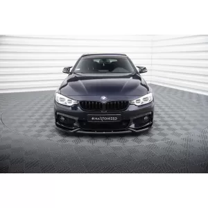 Maxton Design Version 1 Spoiler geeignet für die Frontschürze des BMW 4er Gran Coupe F36 mit M-Paket 2014-2017, schwarz lackiert-image-6143472