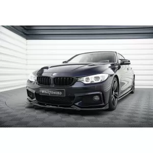 Maxton Design Version 1 Spoiler geeignet für die Frontschürze des BMW 4er Gran Coupe F36 mit M-Paket 2014-2017, schwarz lackiert-image-6143473