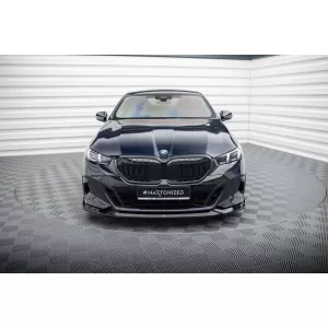 Spoiler Maxton Design versione 2 adatto per paraurti anteriore M della BMW Serie 5 G60 dopo il 2023, verniciato di nero-image-6143840