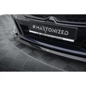 Spoiler Maxton Design versione 2 adatto per paraurti anteriore M della BMW Serie 5 G60 dopo il 2023, verniciato di nero-image-6143841