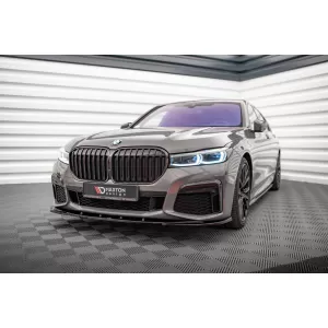 Maxton Design version 1 spoiler suitable for front M bumper on BMW 7 G11 after 2019, black lacquer