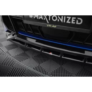 Maxton Design Version 2 Spoiler geeignet für die Front-M-Stoßstange am BMW X5 G05 Facelift nach 2023, schwarz lackiert-image-6144156