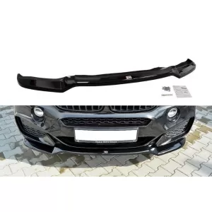 Maxton Design spoiler suitable for front M Technik bumper for BMW X6 F16 after 2014, black lacquer