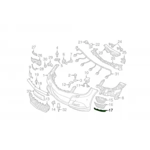 Chrome left cover for daytime running lights for front A Design bumper type C63 suitable for Mercedes C-Class W204 2011-2014