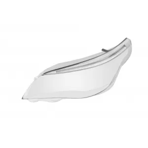 Sticlă stângă pentru far cu sprânceană LED și garnitură cromată potrivită pentru BMW Seria 5 E60 sedan LCI, E61 break LCI 2007-2010 versiunea 1