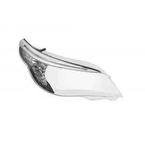Geam drept pentru far cu sprânceană LED și garnitură cromată, potrivit pentru BMW Seria 5 E60 sedan LCI, E61 break LCI 2007-2010 versiunea 3