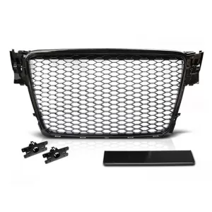 Grille type RS laqué noir adapté pour Audi A4 B8 berline, break 2008-2011-image-6145472