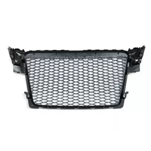 Grille type RS laqué noir adapté pour Audi A4 B8 berline, break 2008-2011-image-6145474