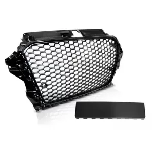 Grille type RS laqué noir adapté pour Audi A3 2012-2016-image-6145504