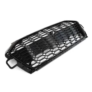 Grille type RS laqué noir adapté pour Audi A4 B9 berline, break après 2020 avec ouverture pour caméra et PDC pour pare-chocs standard-image-6145551