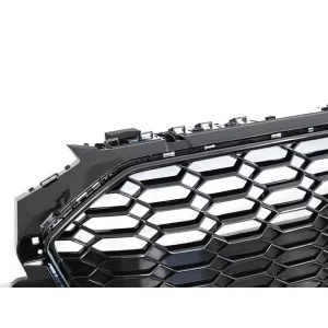 Grille type RS laqué noir adapté pour Audi A4 B9 berline, break après 2020 avec ouverture pour caméra et PDC pour pare-chocs standard-image-6145552