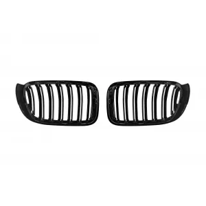 Double slat kidneys in black lacquer suitable for BMW X3 F25 2014-2017, X4 F26 2014-2018
