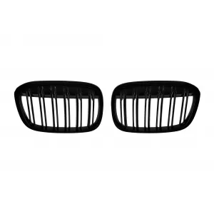 Double slat kidneys in black lacquer suitable for BMW X1 F48 2016-2019