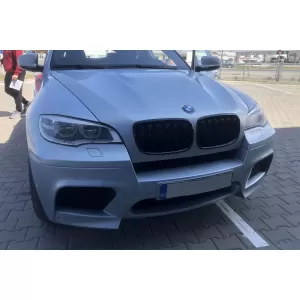 Double slat kidneys in black lacquer suitable for BMW X5 E70 2007-2013, X6 E71 2008-2011