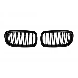 Double slat kidney grilles in black lacquer suitable for BMW X5 F15 2013-2018, X6 F16 2014-2019