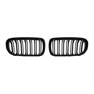 Double slat kidney grilles in black lacquer suitable for BMW X5 F15 2013-2018, X6 F16 2014-2019