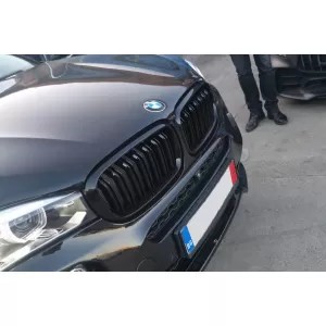 Double slat kidney grilles in black lacquer suitable for BMW X5 F15 2013-2018, X6 F16 2014-2019