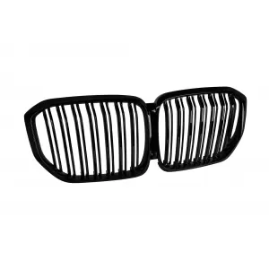 Double slat kidney grilles in black lacquer suitable for BMW X5 G05 2019-2022