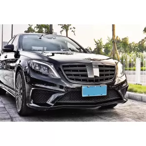 Grille noir laqué type A Design adapté pour Mercedes Classe S W222 2013-2020 pour le modèle avec Distronic et Vision Nocturne.-image-6145732