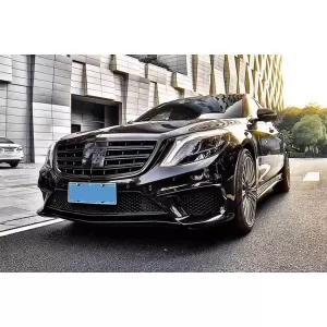 Grille noir laqué type A Design adapté pour Mercedes Classe S W222 2013-2020 pour le modèle avec Distronic et Vision Nocturne.-image-6145733