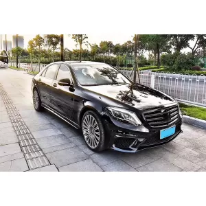 Grille noir laqué type A Design adapté pour Mercedes Classe S W222 2013-2020 pour le modèle avec Distronic et Vision Nocturne.-image-6145734