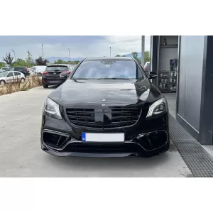 Grille noir laqué type A Design adapté pour Mercedes Classe S W222 2013-2020 pour le modèle avec Distronic et Vision Nocturne.-image-6145735
