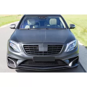 Grille noir mat type A Design adapté pour Mercedes Classe S W222 2013-2020 pour le modèle avec Distronic et Vision Nocturne-image-6145744